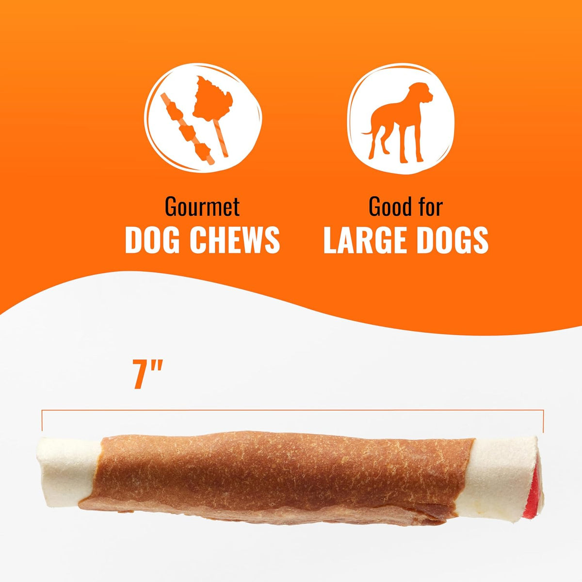 Good'n'Fun Triple Flavor 7 inch Rolls, Chews for Dogs, 6 Count (Pack of 1) - view 4