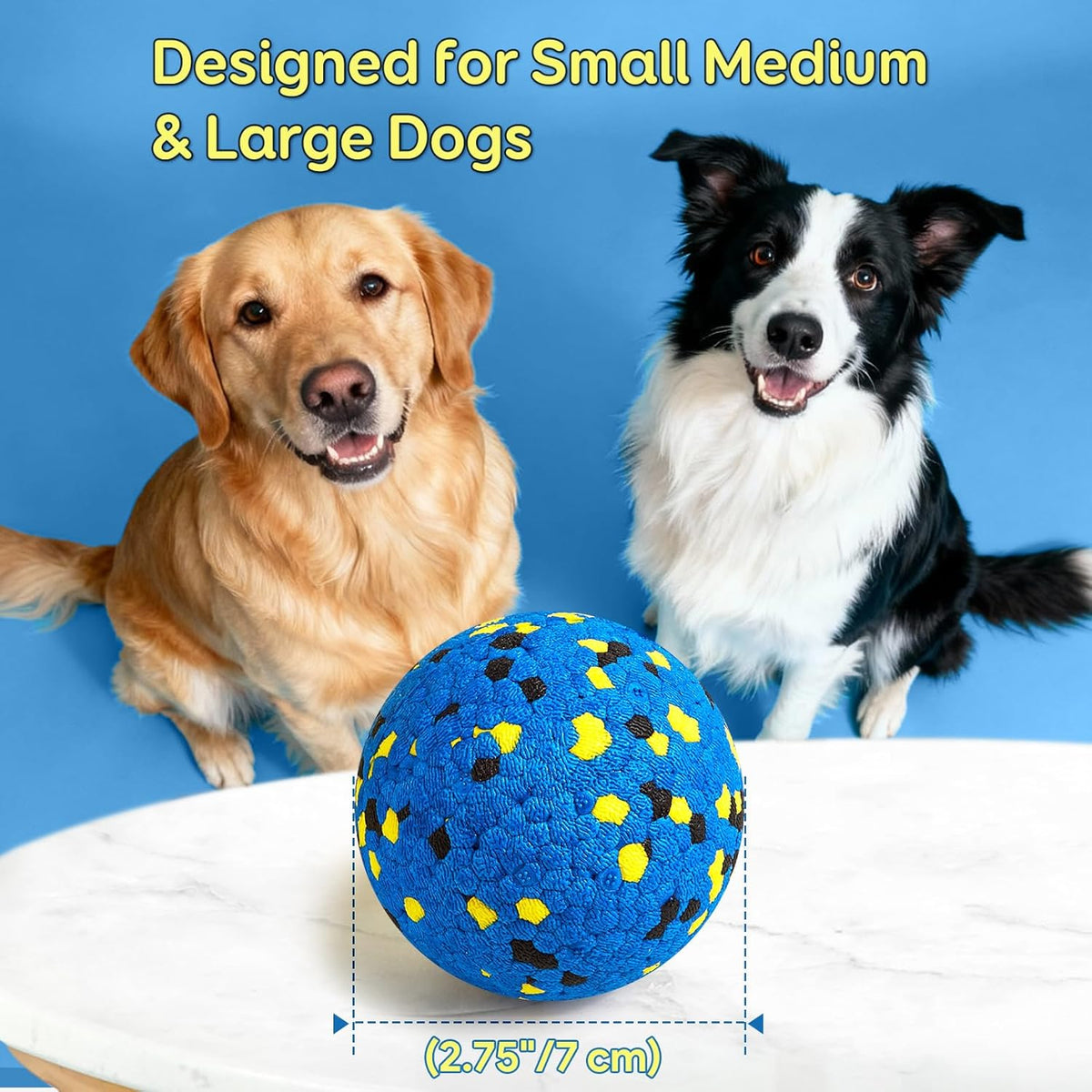 Dog Balls Tennis Ball Toys Dog Toys for Aggressive Chewers Durable Teething Chew Toys Water Toy Fetch Ball for - view 3