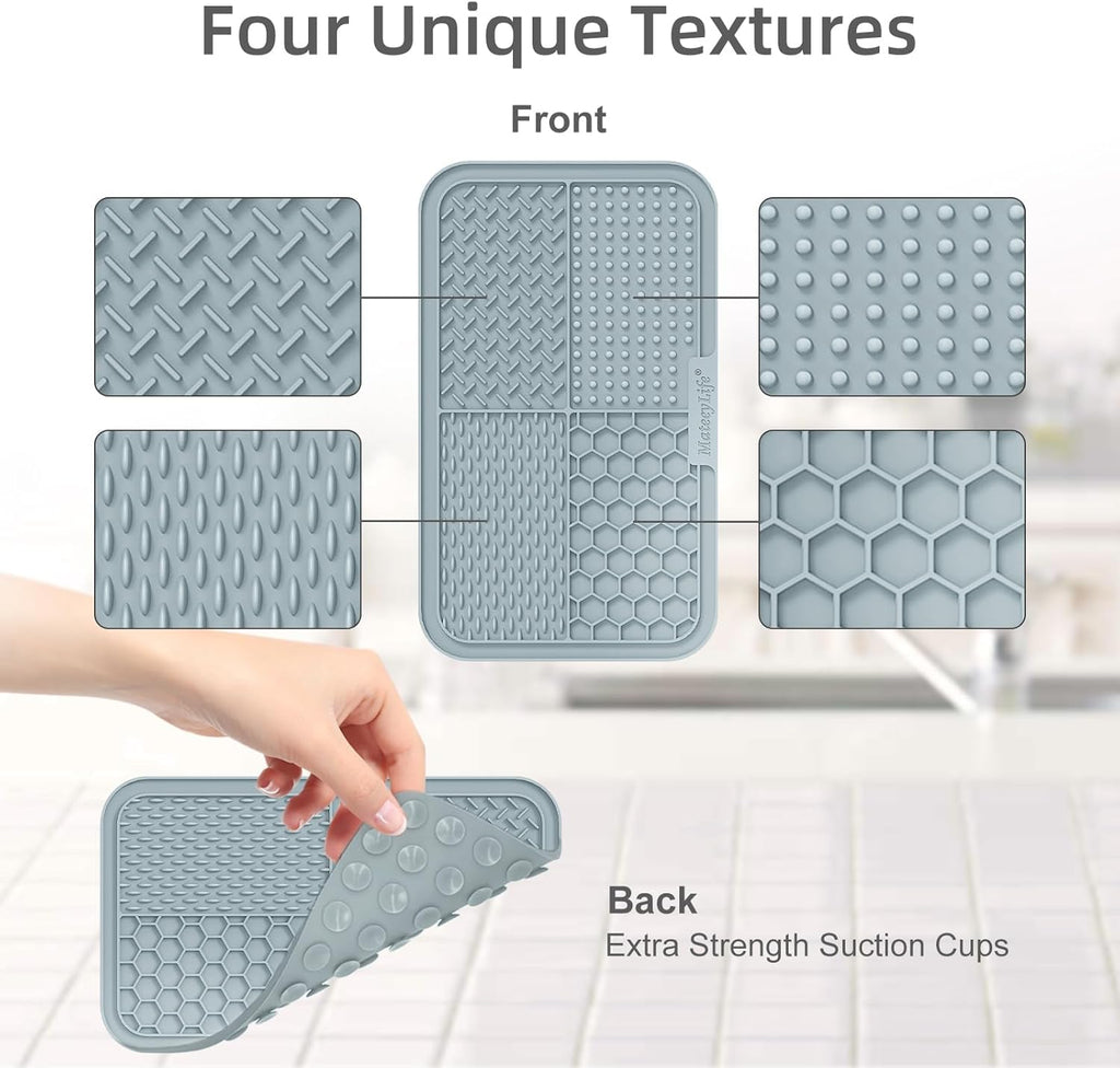 MateeyLife 2PCS Large Lick Mat for Dogs with Suction Cups, Slow Feeder Bowls, Cat Lick Mat for Anxiety Relief, - view 4