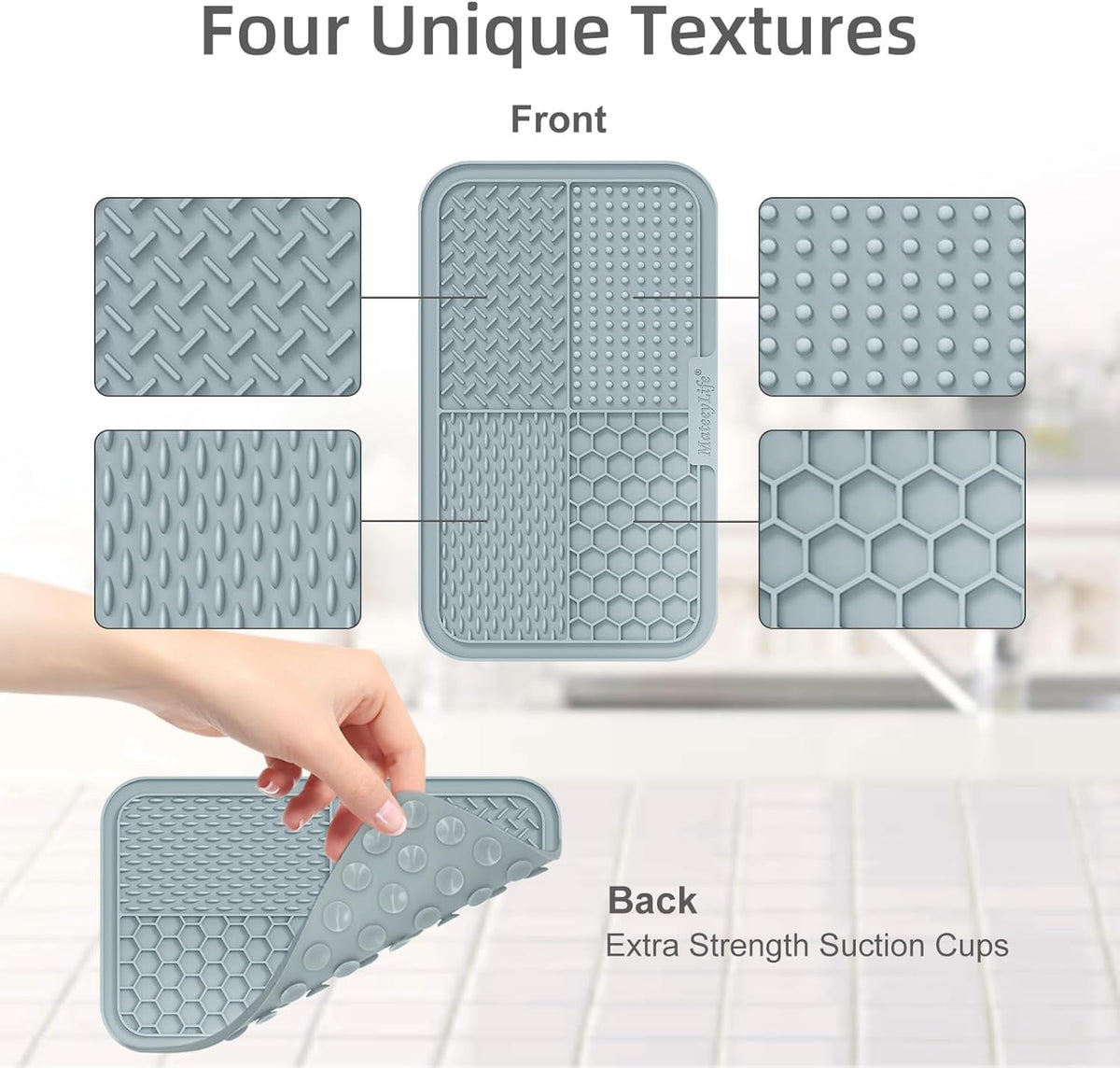 MateeyLife 2PCS Large Lick Mat for Dogs with Suction Cups, Slow Feeder Bowls, Cat Lick Mat for Anxiety Relief, - view 4
