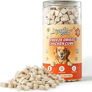 Jungle Calling Freeze Dried Chicken Cat & Dog Treats, Single Ingredient Chicken Bites for Cats & Dogs, High Pr