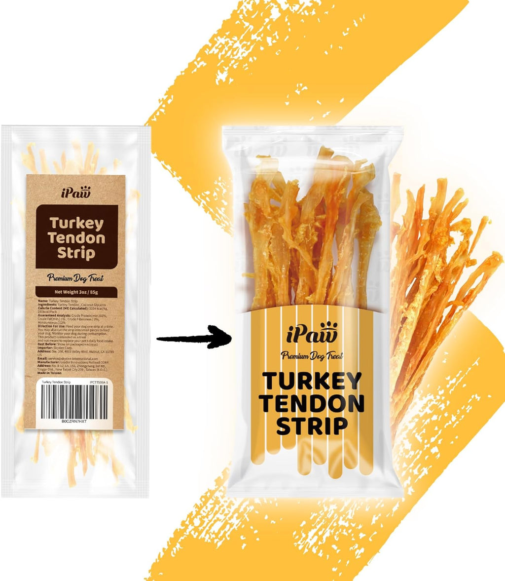 iPaw Turkey Tendons for Dogs, 100% Turkey and US Sourced Raw Material, Hypoallergenic, All Natural Human Grade - view 2