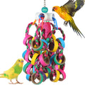 lovyoCoCo Bird Toys Conure Toys,Bird Parrot Foraging Shredder 24 Pcs Colorful Bagel Chewy Rings for Small Parr