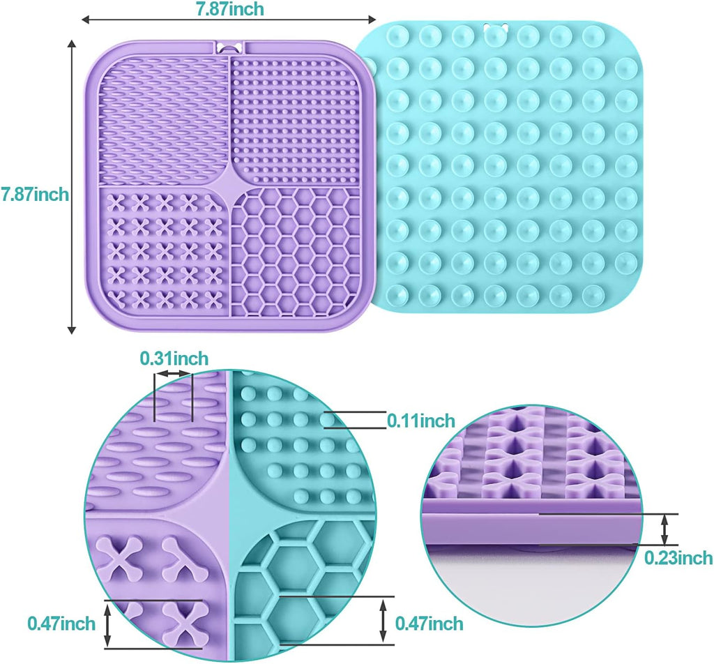 LUKITO Lick Mat for Dogs & Cats 2 Pack with Suction Cups, Dog Lick Mat for Anxiety Relief, Dog Toys to Keep Th - view 4