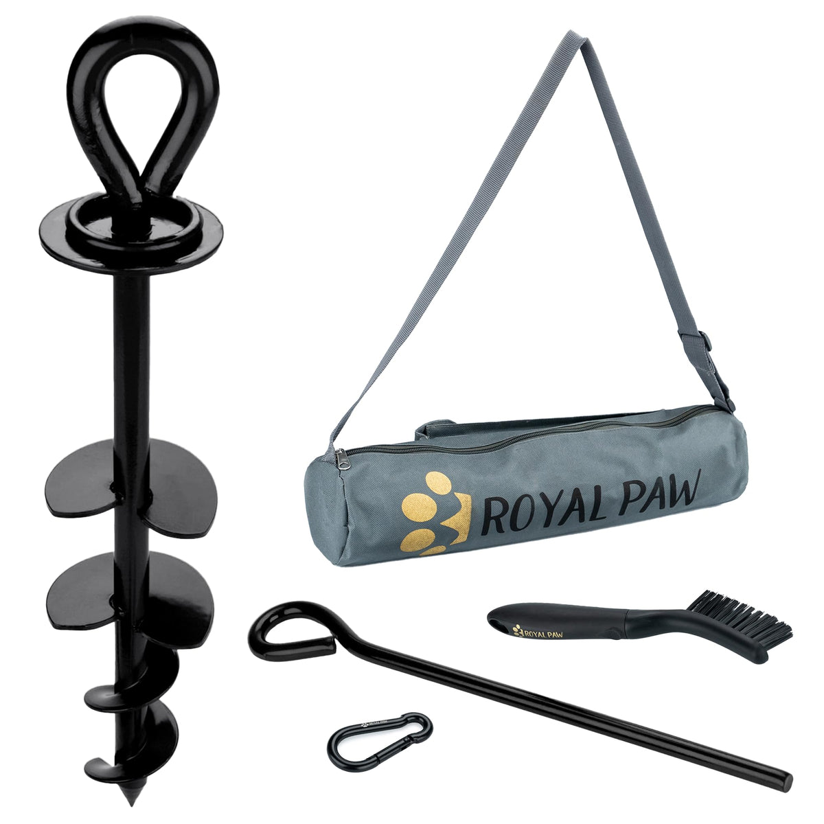 ROYAL-PAW Dog Tie Out Stake - for Large Dogs up to 210 lbs - Heavy Duty Dog Stake for Yard, Beach & Camping Ou