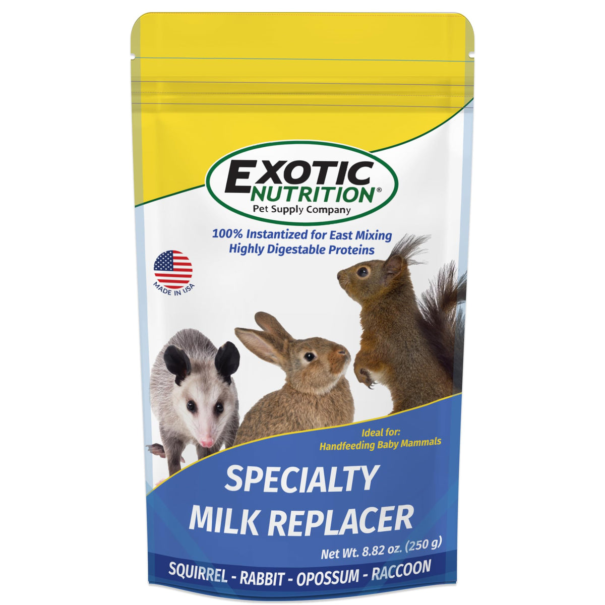 Milk Replacer - Healthy Powdered Formula Ideal for Baby Squirrels, Rabbits, Opossums, Raccoons | 100% Instanti
