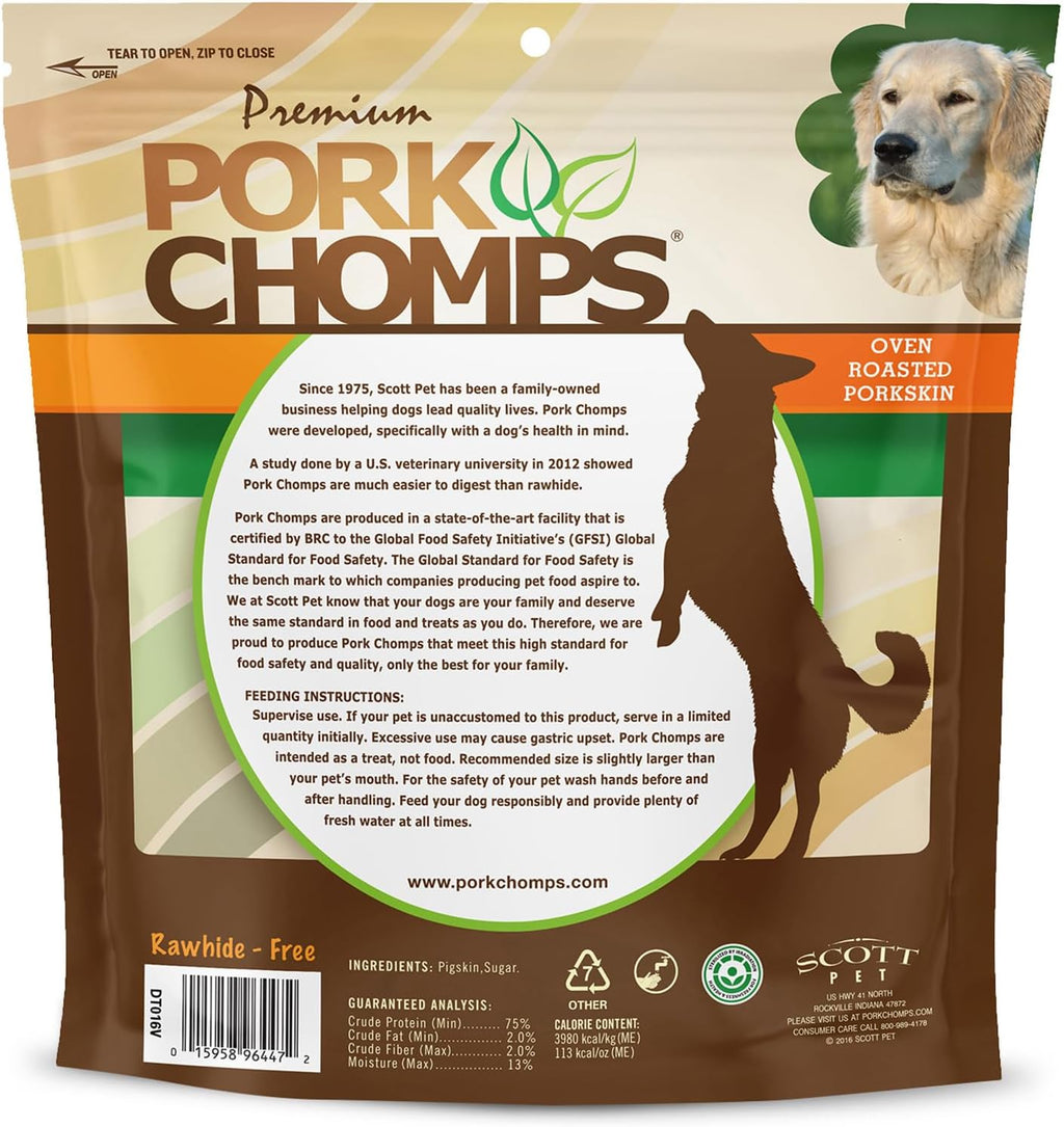 Pork Chomps Roasted Pork Skin Dog Chews, 6-inch Rib Shapes, 10 Count - view 7