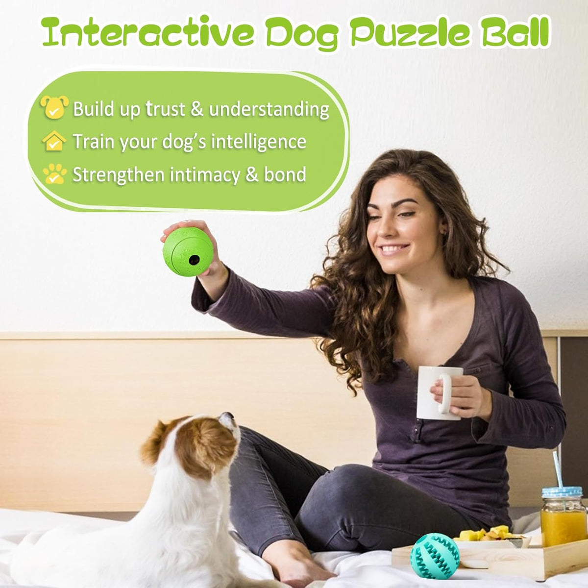 HIPPIH Dog Puzzle Toy 2 Pack, Interactive Dog Toys for Treat Dispensing, Durable Puppy Toys for Teething, Dog  - view 5