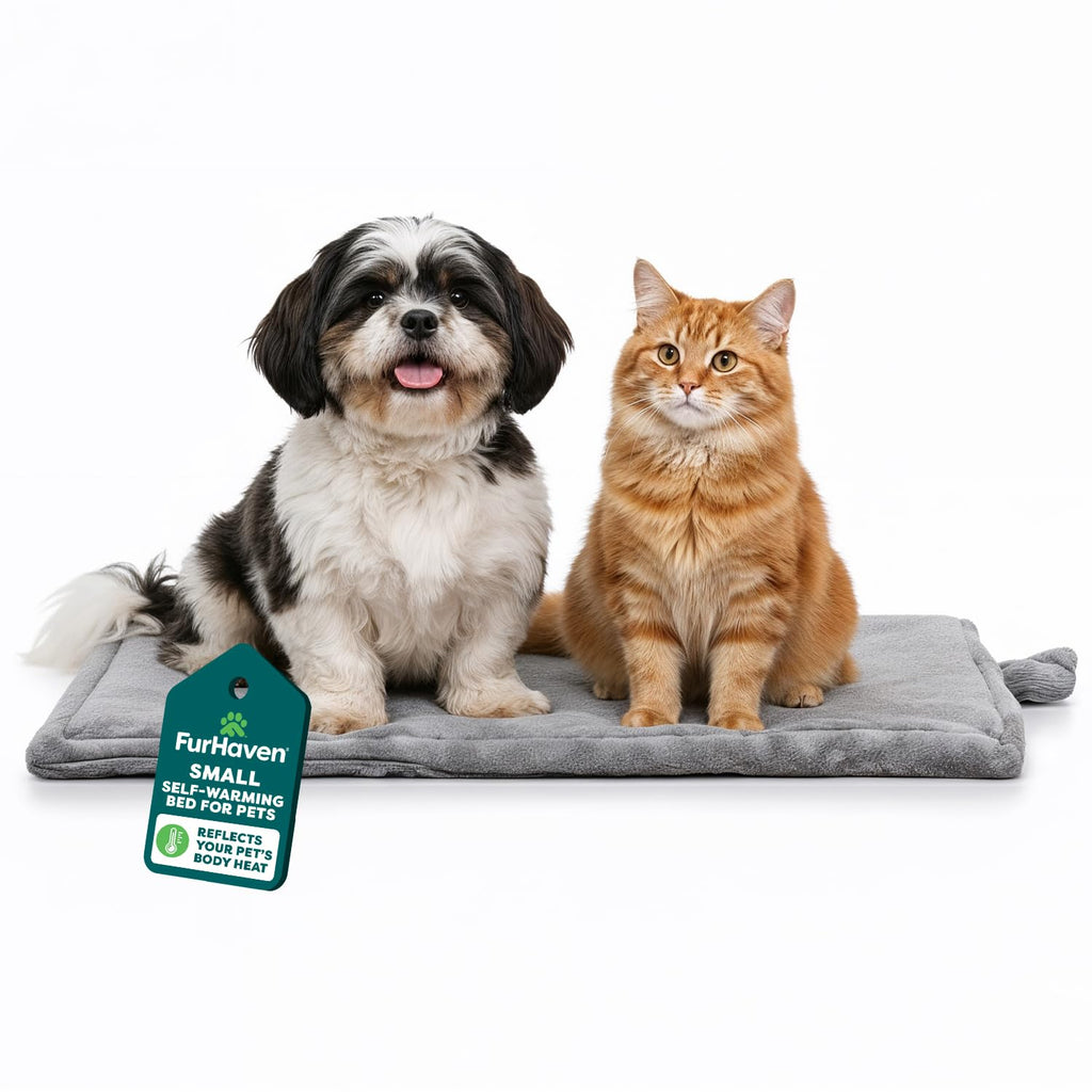FurHaven ThermaNAP Self Warming Cat Mat, Dog Bed for Crates with Self-Warming Technology for Cozy Rest, Fully 