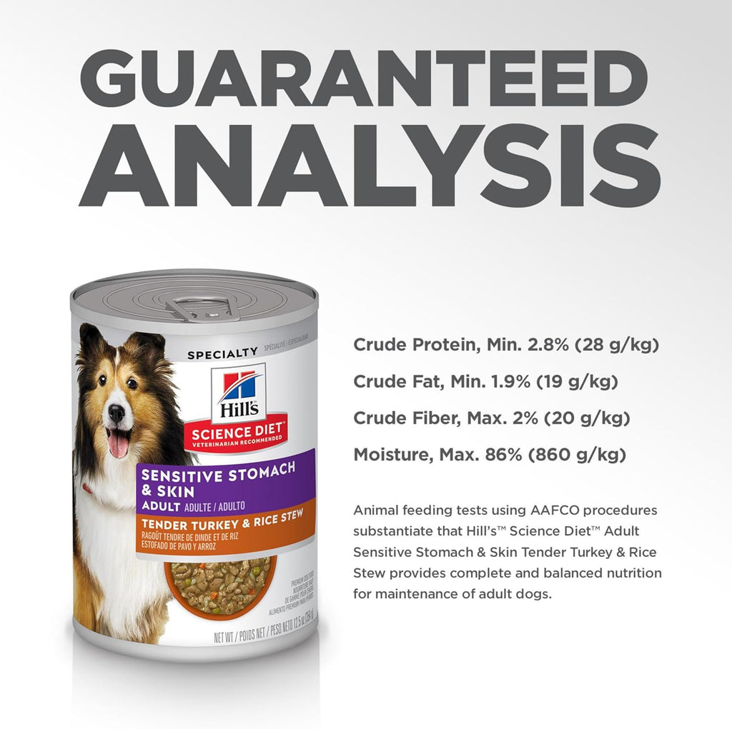 Hill's Science Diet Adult 1-6 Sensitive Stomach & Sensitive Skin Wet Dog Food, 12.5 oz