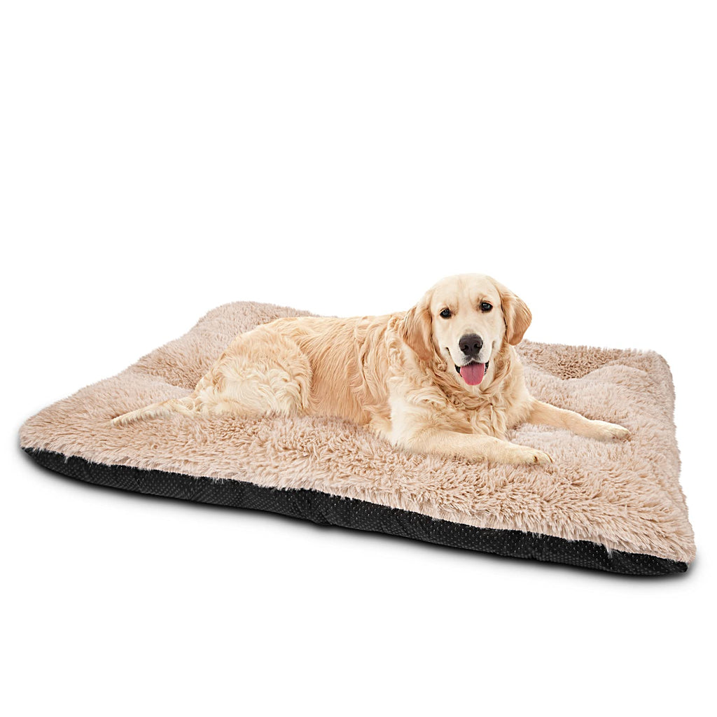 JOEJOY Large Dog Bed Crate Pad, Deluxe Plush Washable Dog Beds Fulffy Soft Kennel Pad Anti-Slip Pet Sleeping M