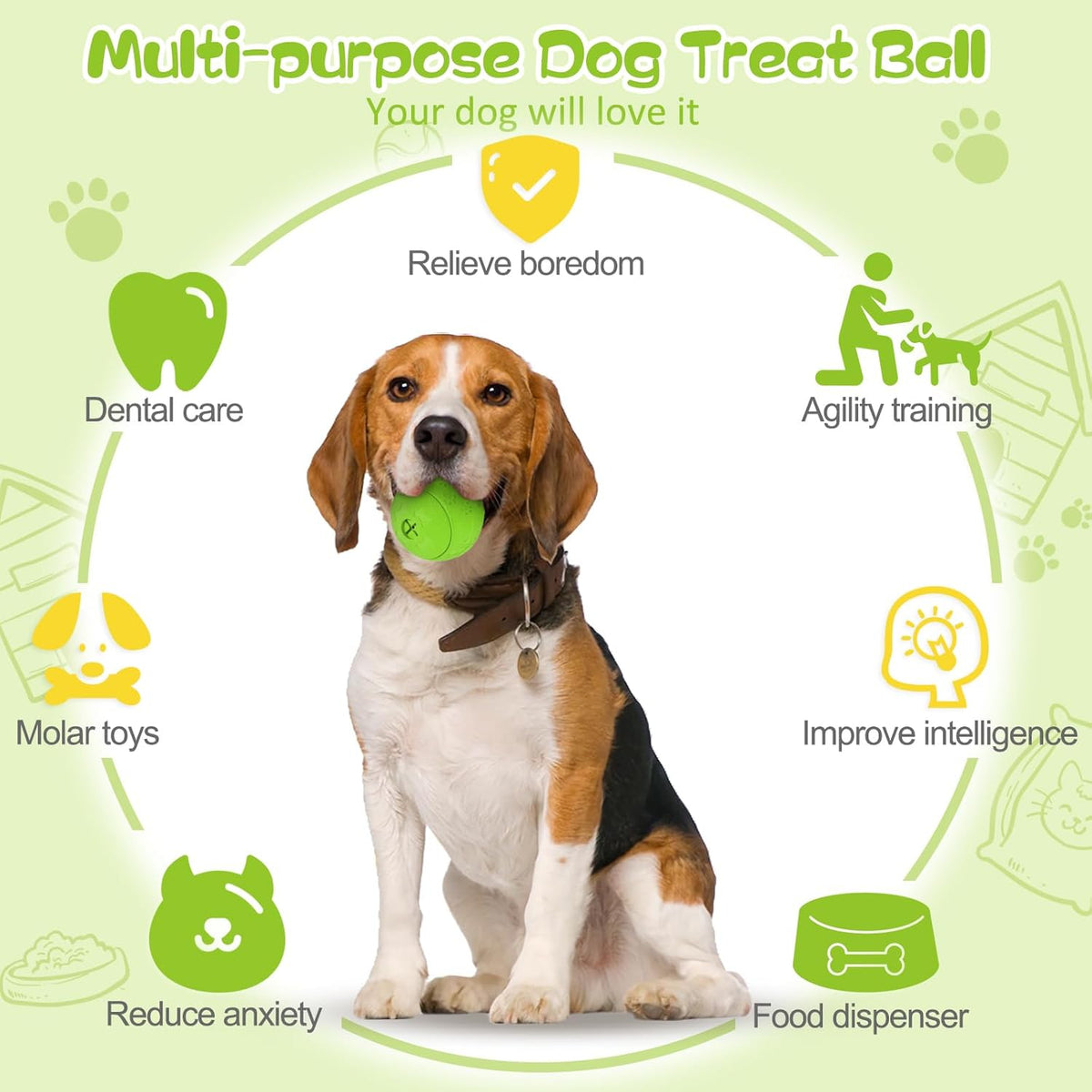 HIPPIH Dog Puzzle Toy 2 Pack, Interactive Dog Toys for Treat Dispensing, Durable Puppy Toys for Teething, Dog  - view 4