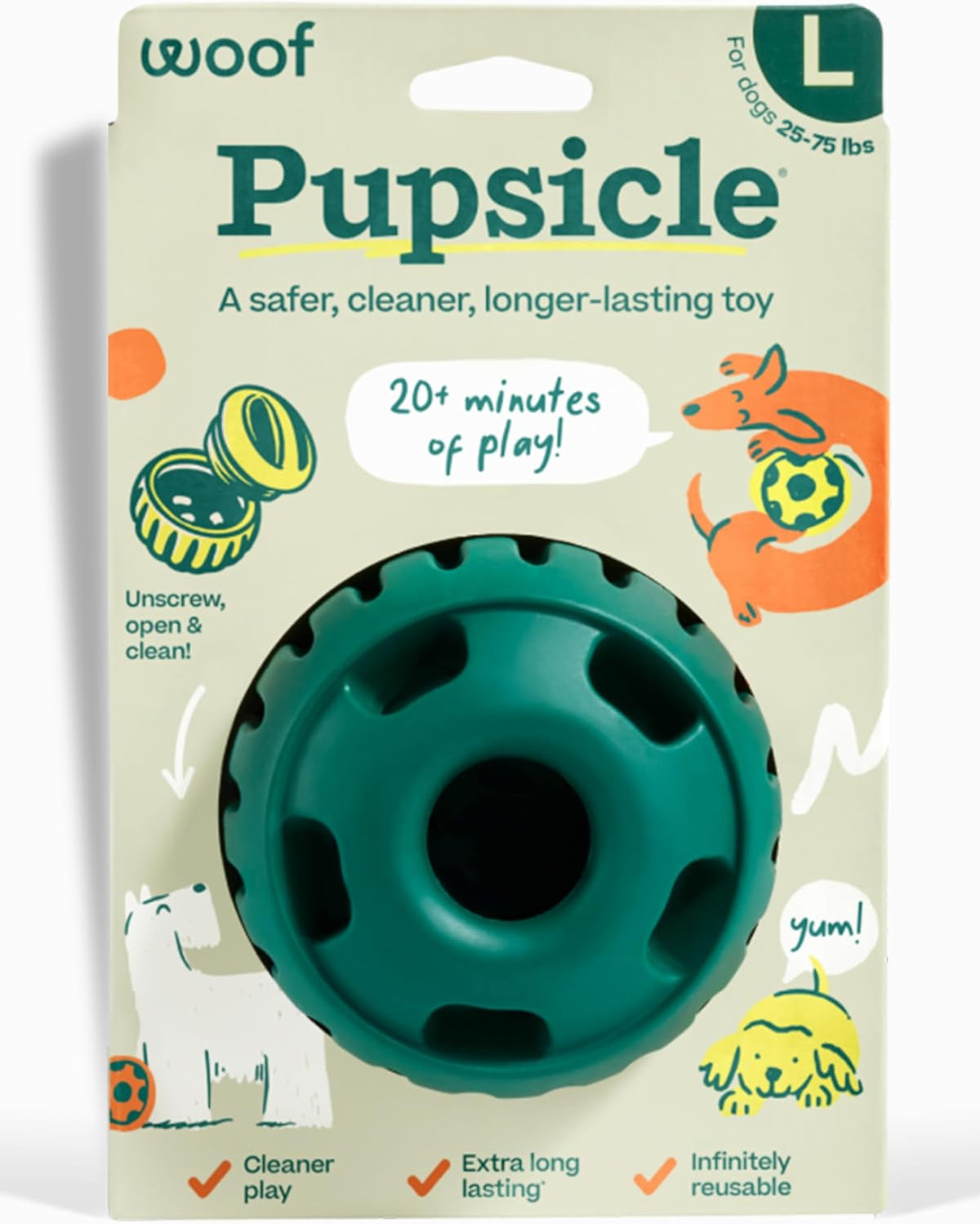 WOOF Pupsicle - Long-Lasting Interactive Dog Toy to Keep Your Pup Busy and Distracted - Safe for Dogs - Low-Me