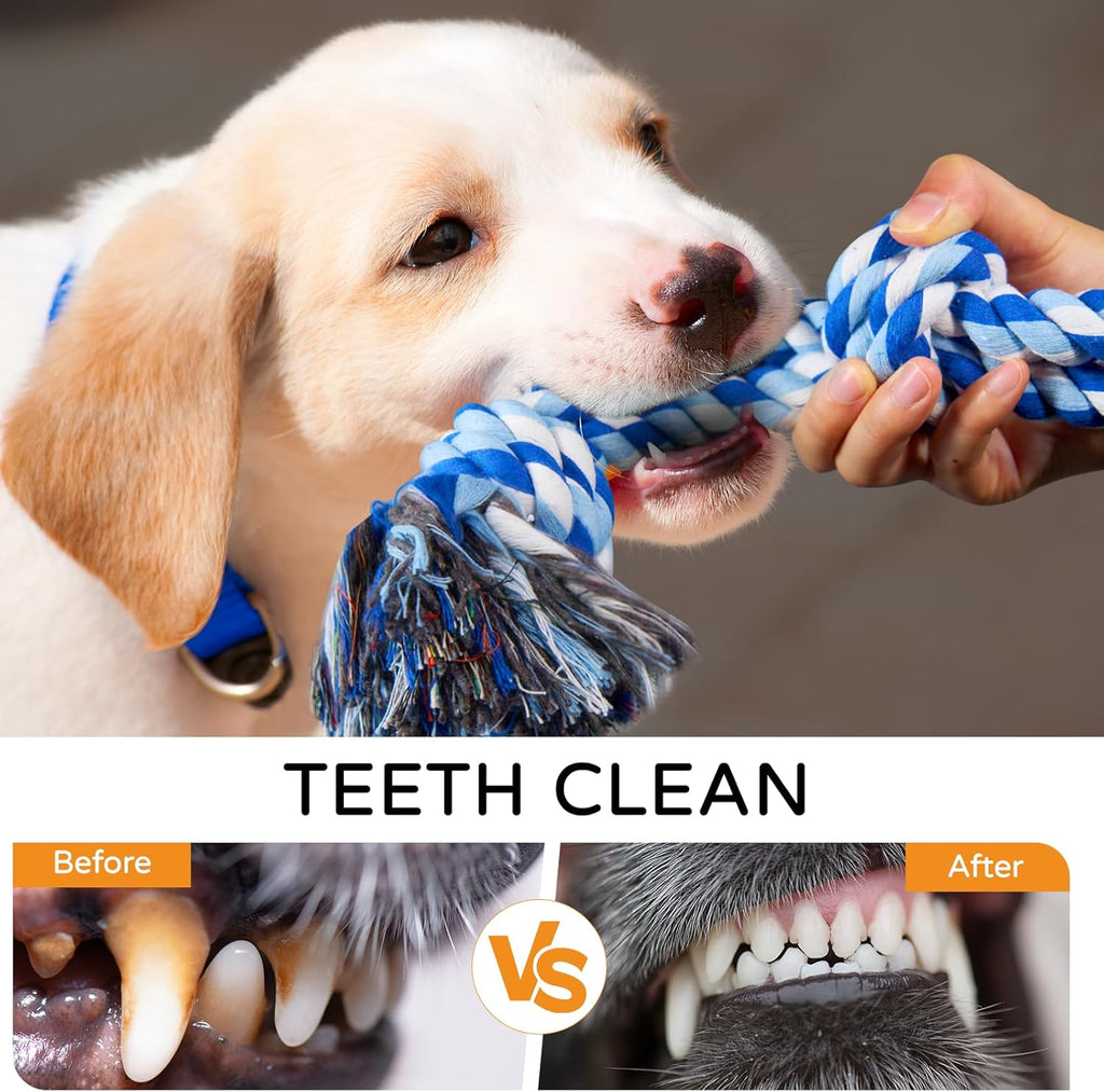 TLAZZ 2 Pack Dog Rope Toys for Medium Large Breed, Nearly Indestructible Dog Chew Toys for Aggressive Chewers, - view 5