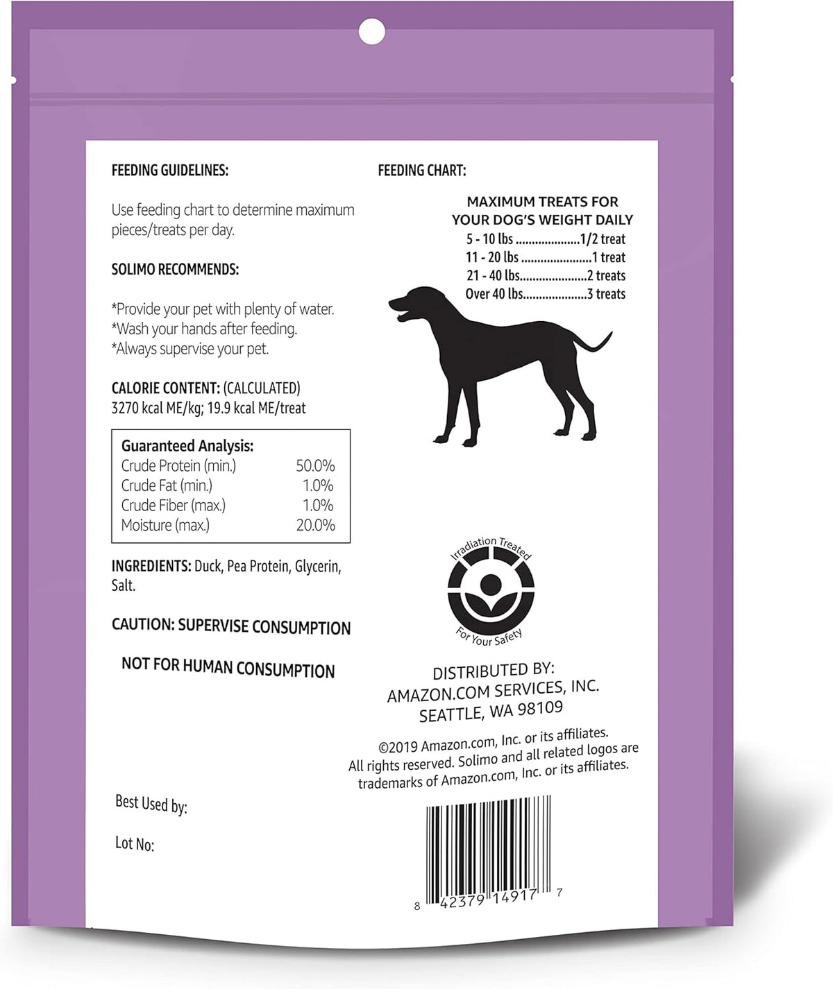 Solimo Duck Jerky Dog Treats,2 pounds - view 2