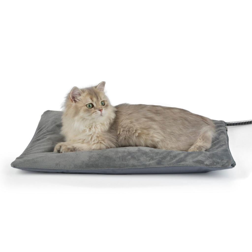 Outdoor Heated Cat Bed, Soft Pet Heating Pad with Steel-Wrapped Cord, Outside Pet Warmer for Feral Cats and Do