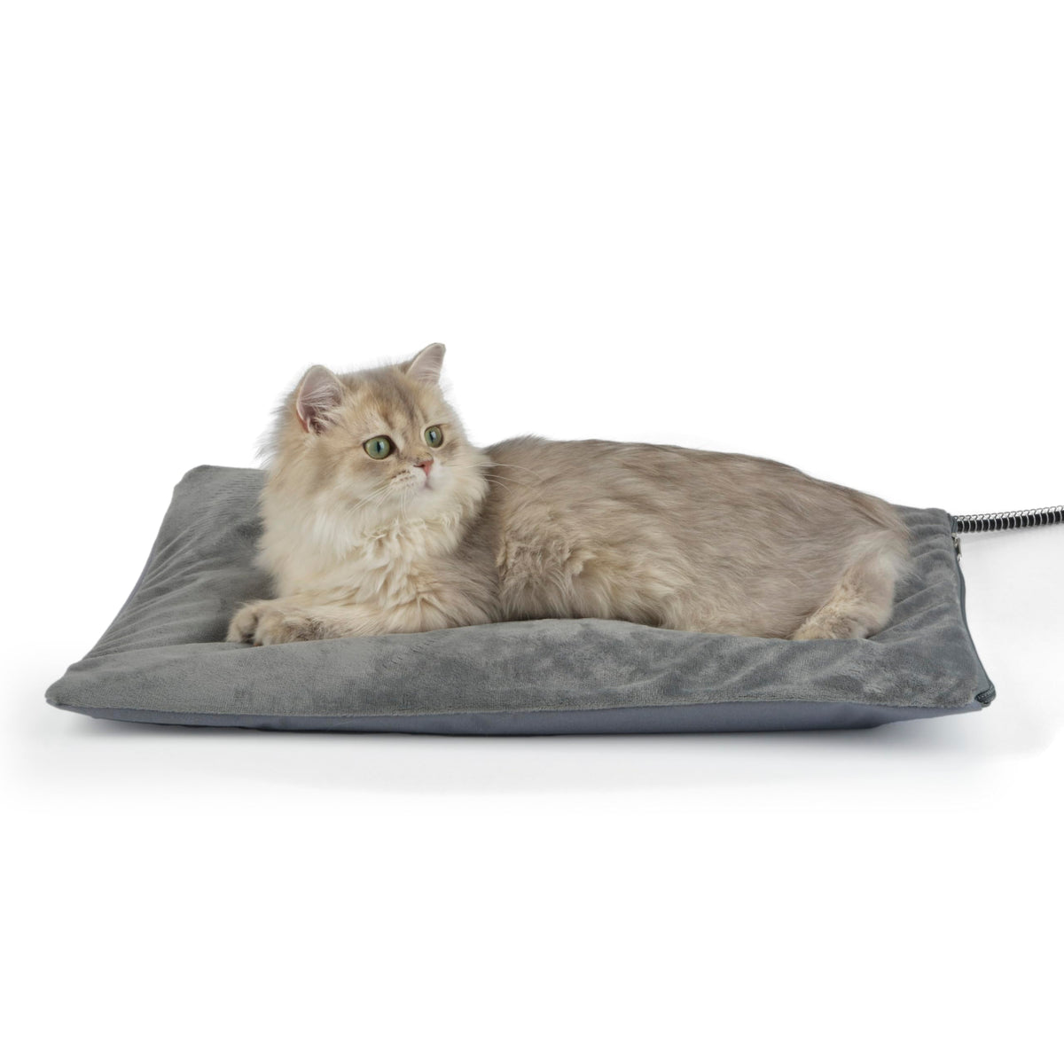 Outdoor Heated Cat Bed, Soft Pet Heating Pad with Steel-Wrapped Cord, Outside Pet Warmer for Feral Cats and Do