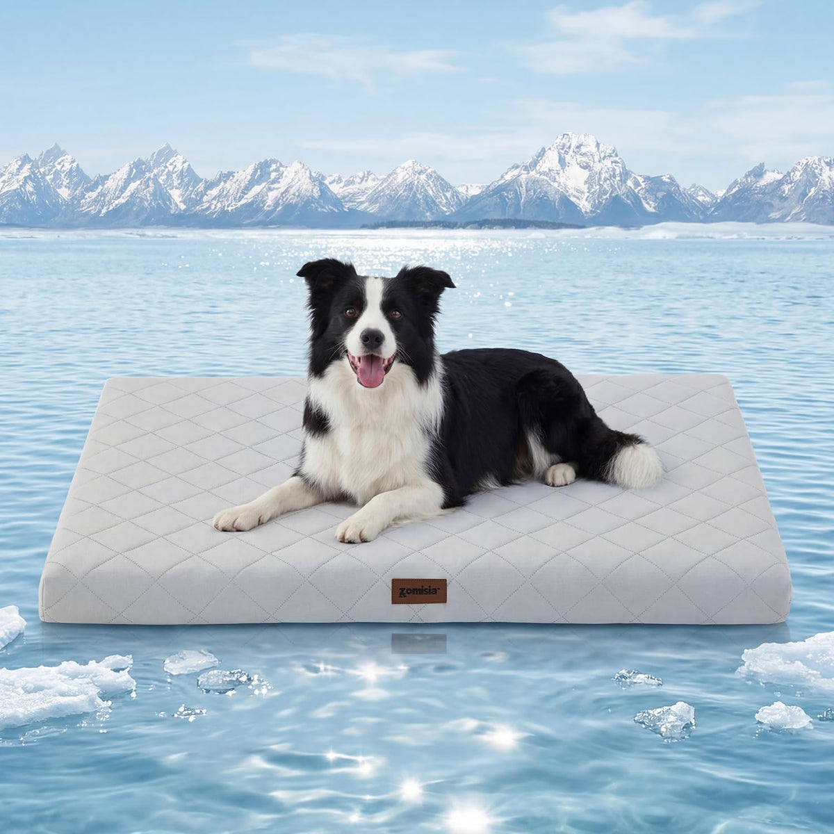ZOMISIA Cooling Dog Bed for Crate, Q-Max>0.5 Cooling Mat with Removable Washable Cover, Orthopedic Egg Crate F