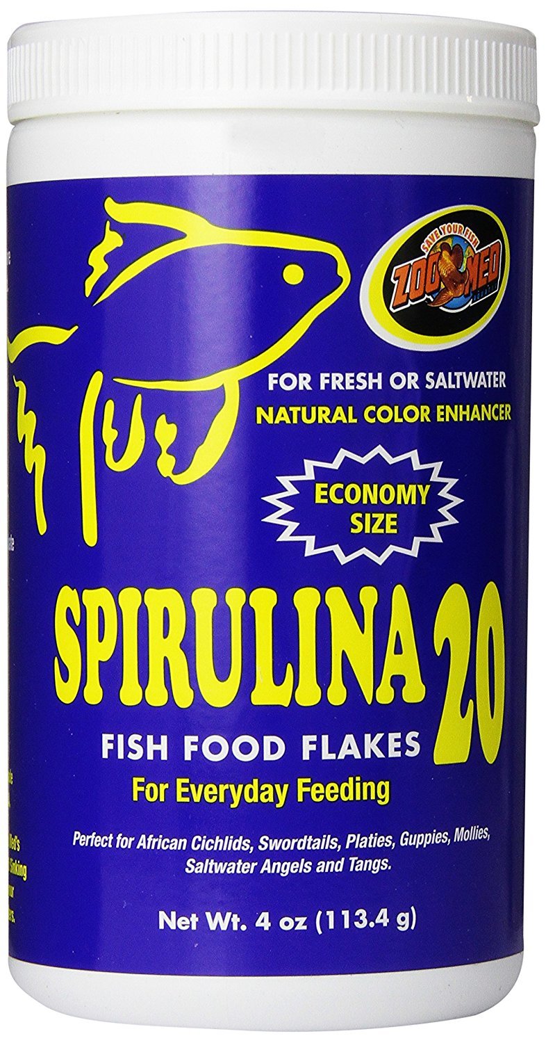 Zoo Med Spirulina 20 Flake Fish Food, 4-Ounce