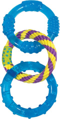 Petstages Dental Links Dog Chew Toy – Puppies & Adults, Strong Chewers, Multiple Textures & Rope, 8.5" x 4" x 