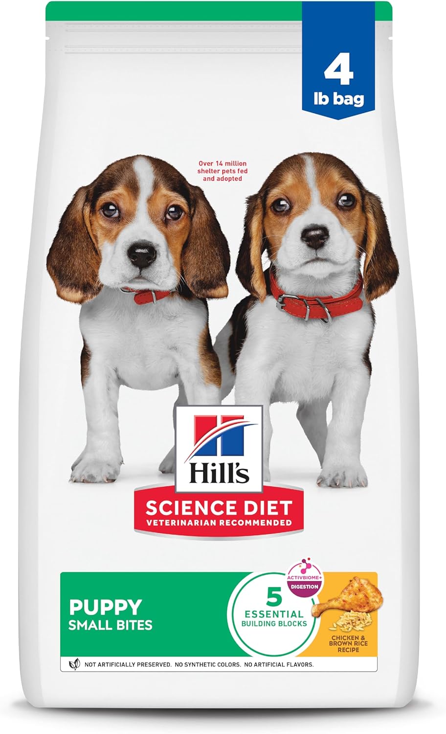 Hill's Science Diet Puppy, Puppy Premium Nutrition, Small Kibble, Dry Dog Food, Chicken & Brown Rice, 4.5 lb B