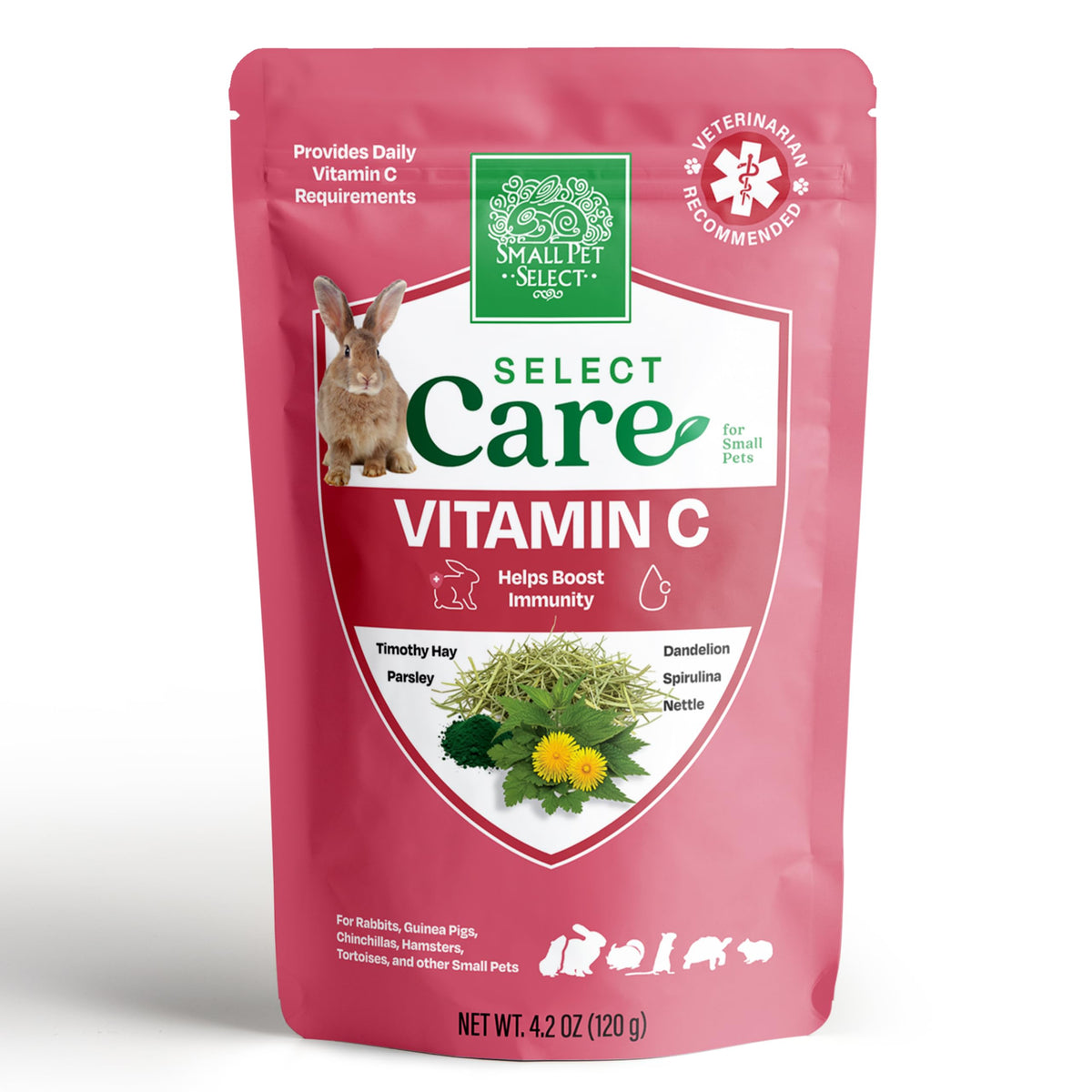 Small Pet Select - Select Care Vitamin C Support Supplement, Natural High Fiber Timothy Hay Based Treats for R