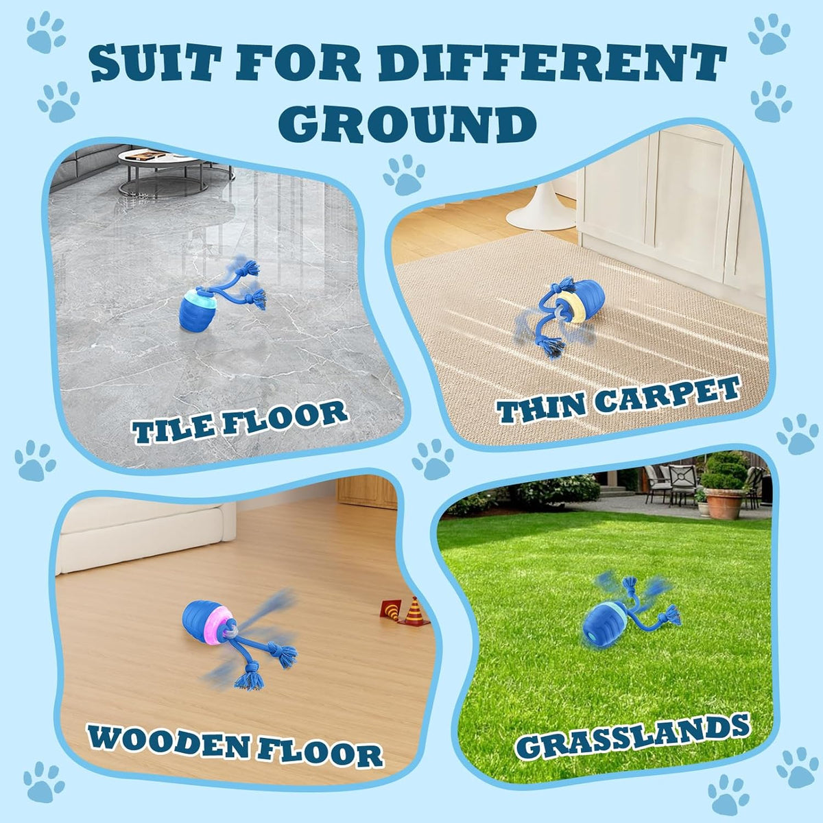 Interactive Dog Toys - 2026 Upgraded Motion Activated Balls for Medium/Large Dogs, Automatic Moving Dogs Toy W - view 3