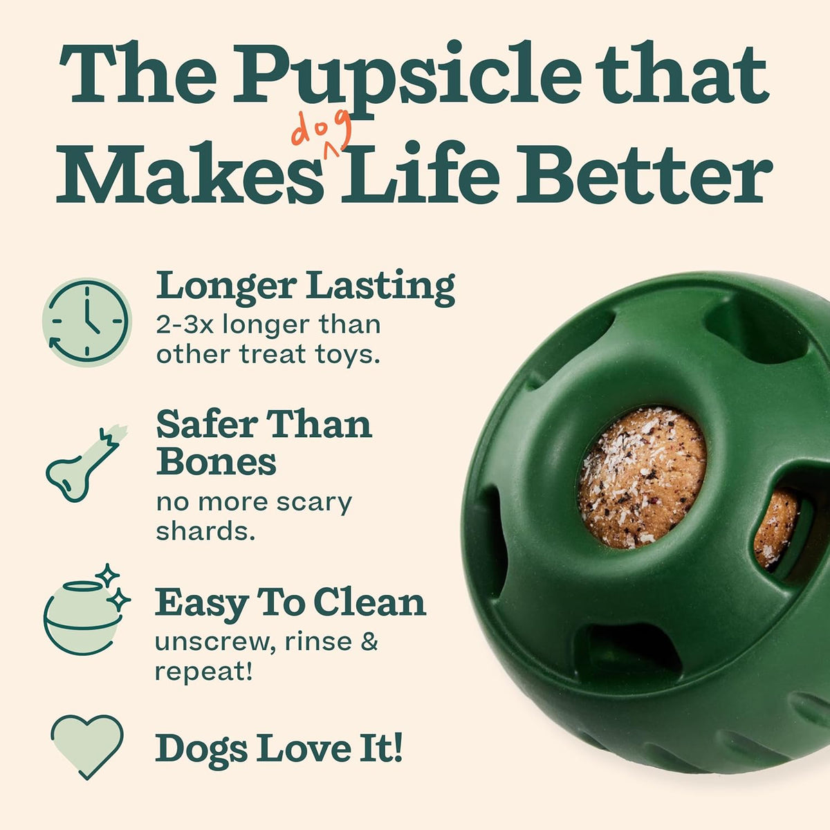 WOOF Starter Pack - Interactive Dog Toys for Boredom - Dog Treat Molds Silicone - Chicken-Flavored Healthy Tre - view 3