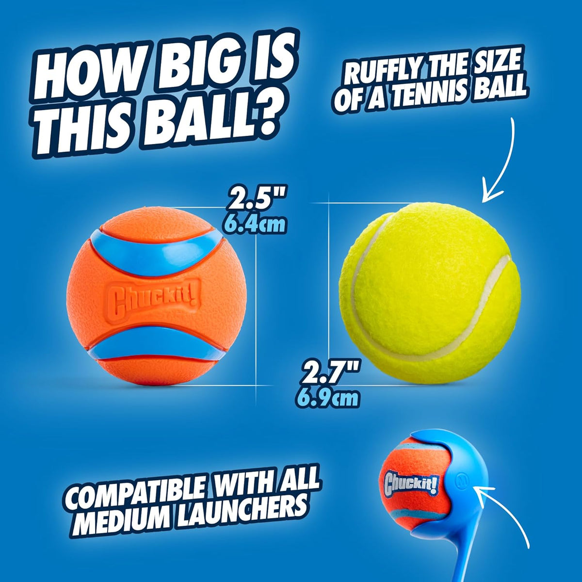 Chuckit! Ultra Ball Dog Toy - Medium Bouncy Fetch Balls For Dogs 20-60 lbs - Made from Durable Rubber - Floati - view 4