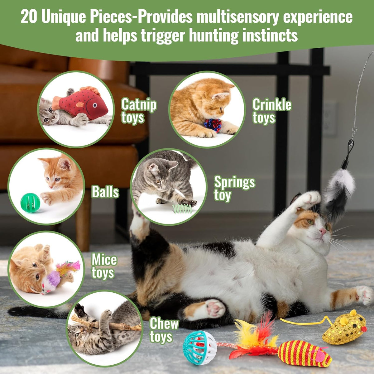 Fashion's Talk Cat Toys Variety Pack for Kitty 20 Pieces - view 4