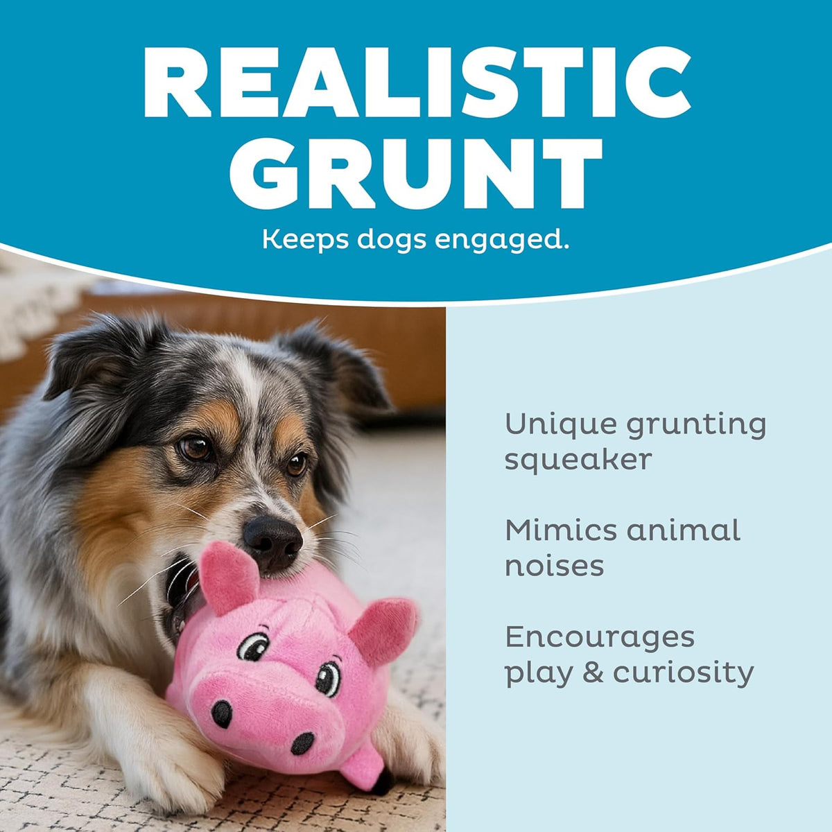 Outward Hound Fattiez Pig Plush Squeaky Dog Toy, Small - view 4