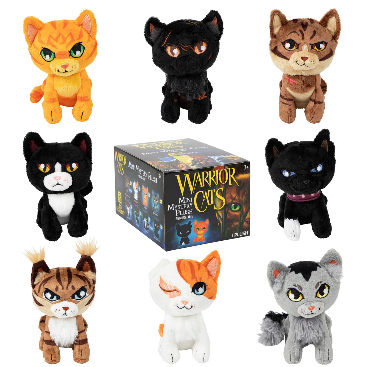 Warrior Cats Mini Mystery Plush, Series 1, Book Series, Mystery Plush Box, Blind Box, 1 of 8 Possible, Officia