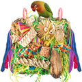 ERKOON Bird Toys, Parrot Toys Foraging Swing Mat Parrot Cage Hanging Toys Birds Grass Mat Climbing Wall with S