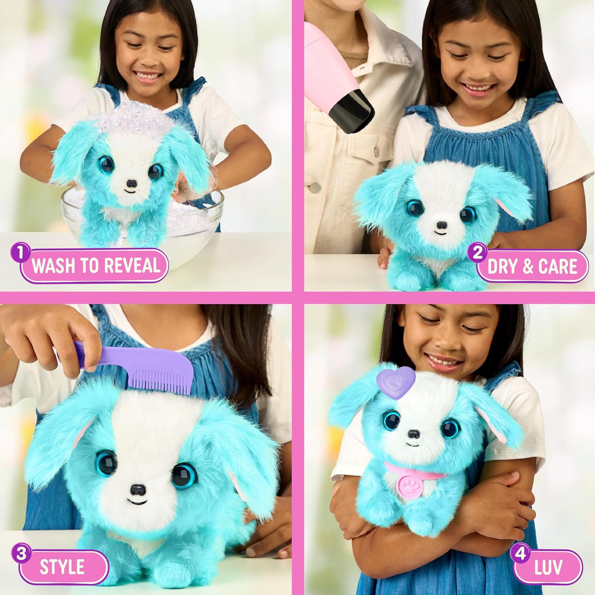 SCRUFFALUVS Blue Surprise Pet, Mystery Plush Toys, Stuffed Animals, Wash to Reveal 1 of 3 Rescue Pets: Puppy,  - view 4