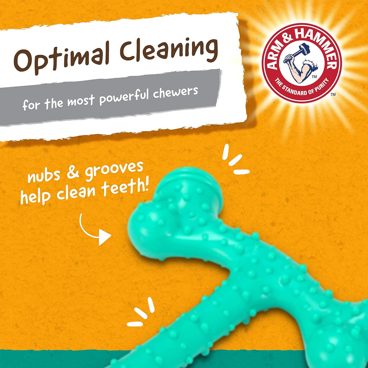 Arm & Hammer Nubbies T-Bone Dental Dog Chew Toys, Peanut Butter Flavor - Durable Nylon Chewing Toys for Dogs,  - view 4