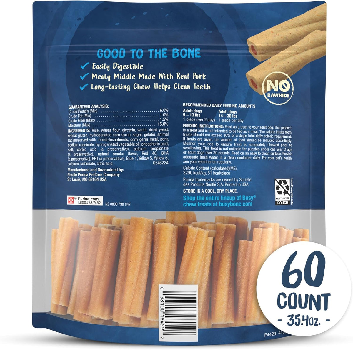 Purina Busy Bone Adult Toy Breed Dog Chew Bone Treats, Tiny - 60 ct. Pouch - view 10