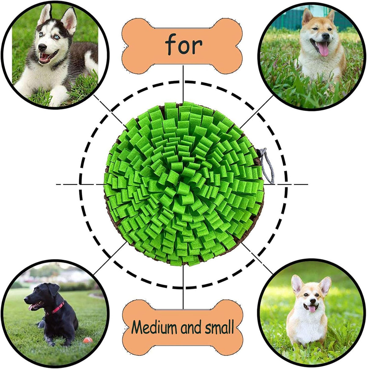 Pet Snuffle Mat for Dogs,Interactive Feed Puzzle for Boredom,Encourages Natural Foraging Skills for Cats Rabbi - view 5
