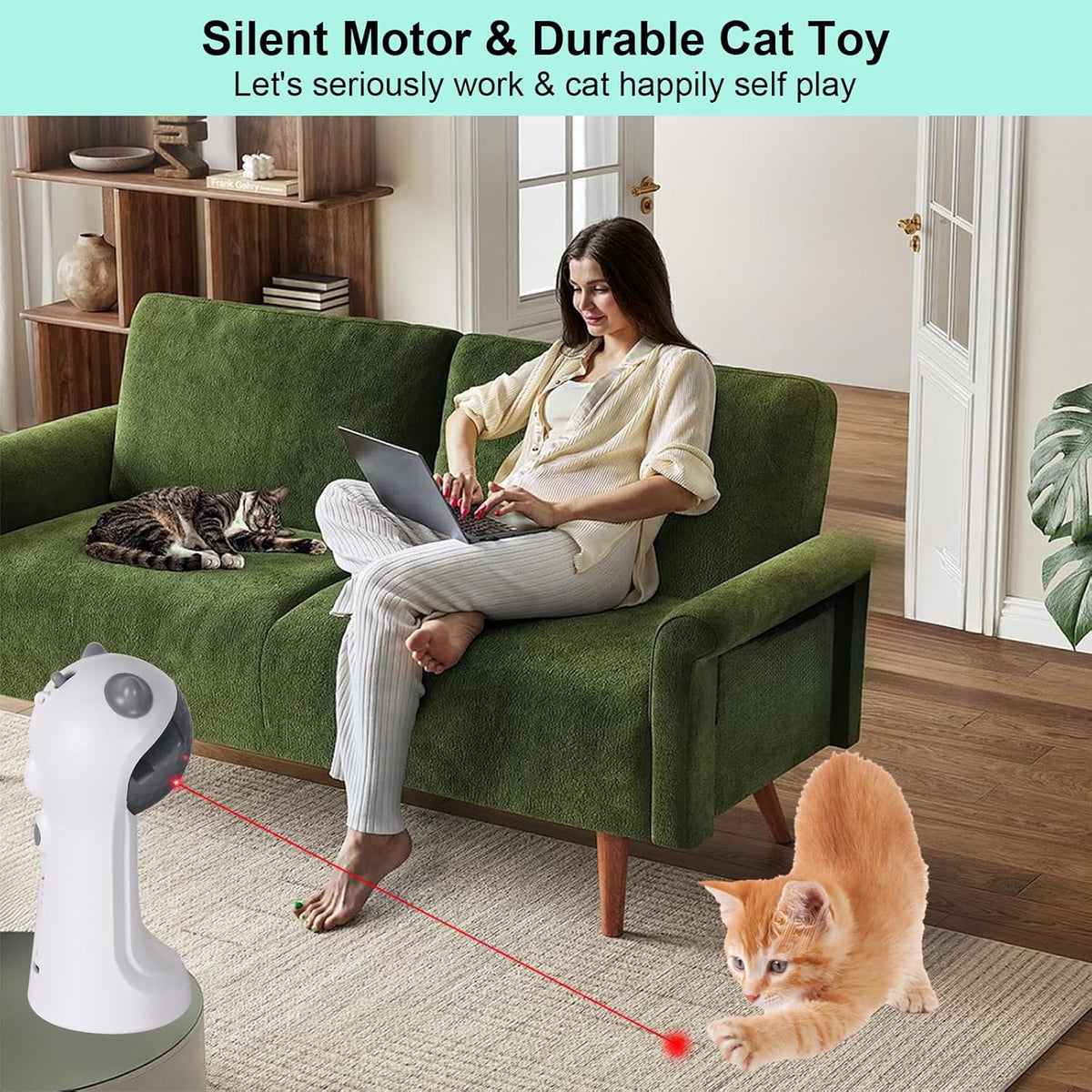 TBTeek Cat Toy Automatic Motion-Activated, Rechargeable, 5 Fun Patterns, Random Rotating Trajectory, 4 Speed M - view 5