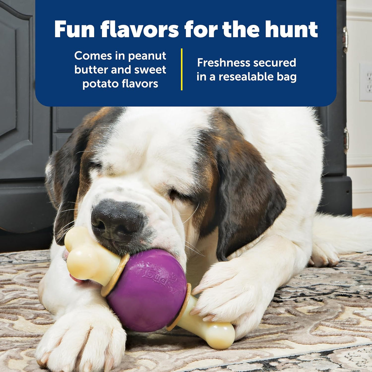 PetSafe Busy Buddy Natural Rawhide Rings - Long-Lasting Chew Refills - Quality Ingredients - Peanut Butter & O - view 3