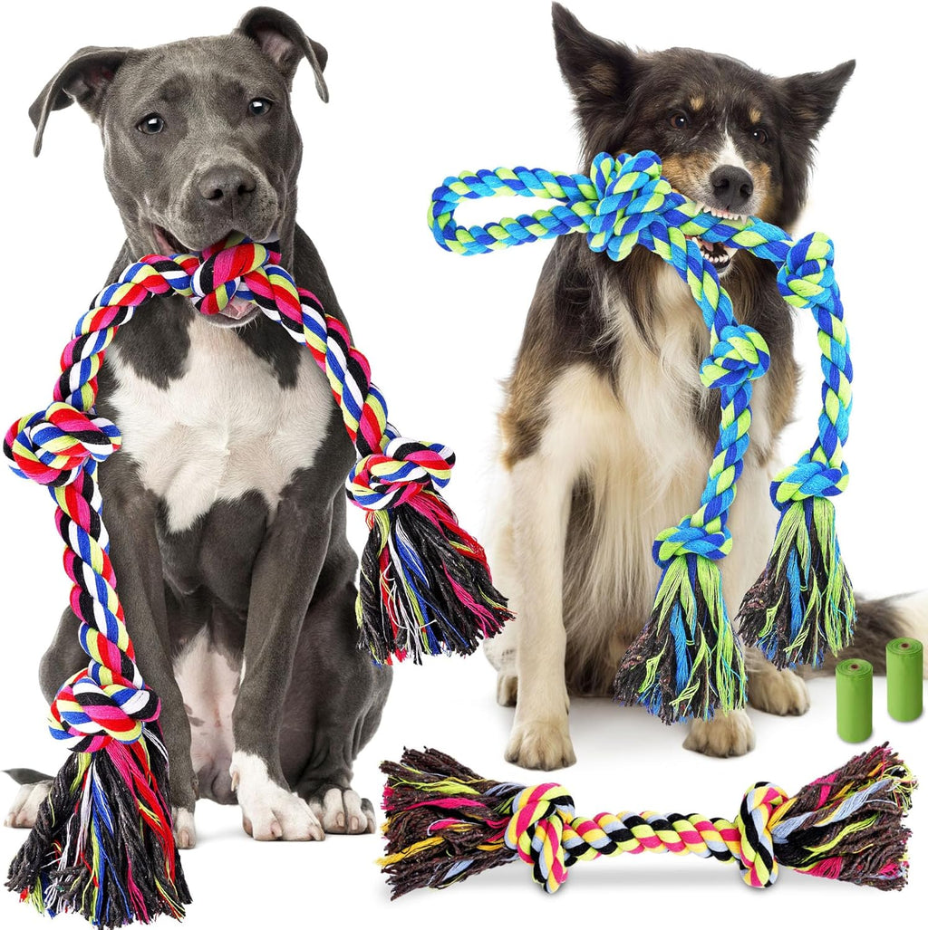 Forfon Tough & Strong Dog Toy for Aggressive Chewers – Tough Chew Toys for Large Dogs, Ideal for Tug-of-War & 