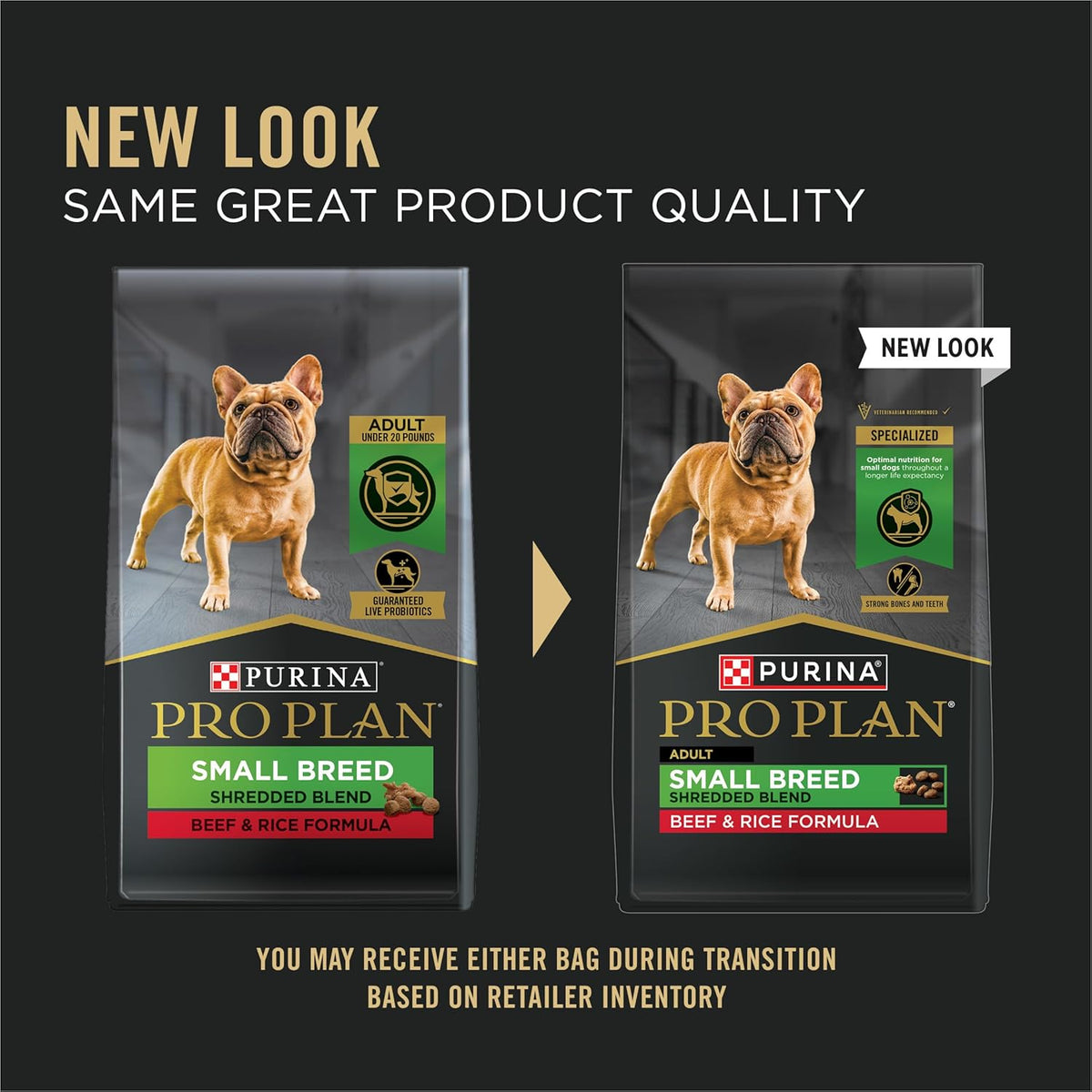 Purina Pro Plan Small Breed Dry Dog Food, Shredded Blend Beef and Rice Formula With Guaranteed Live Probiotics - view 2