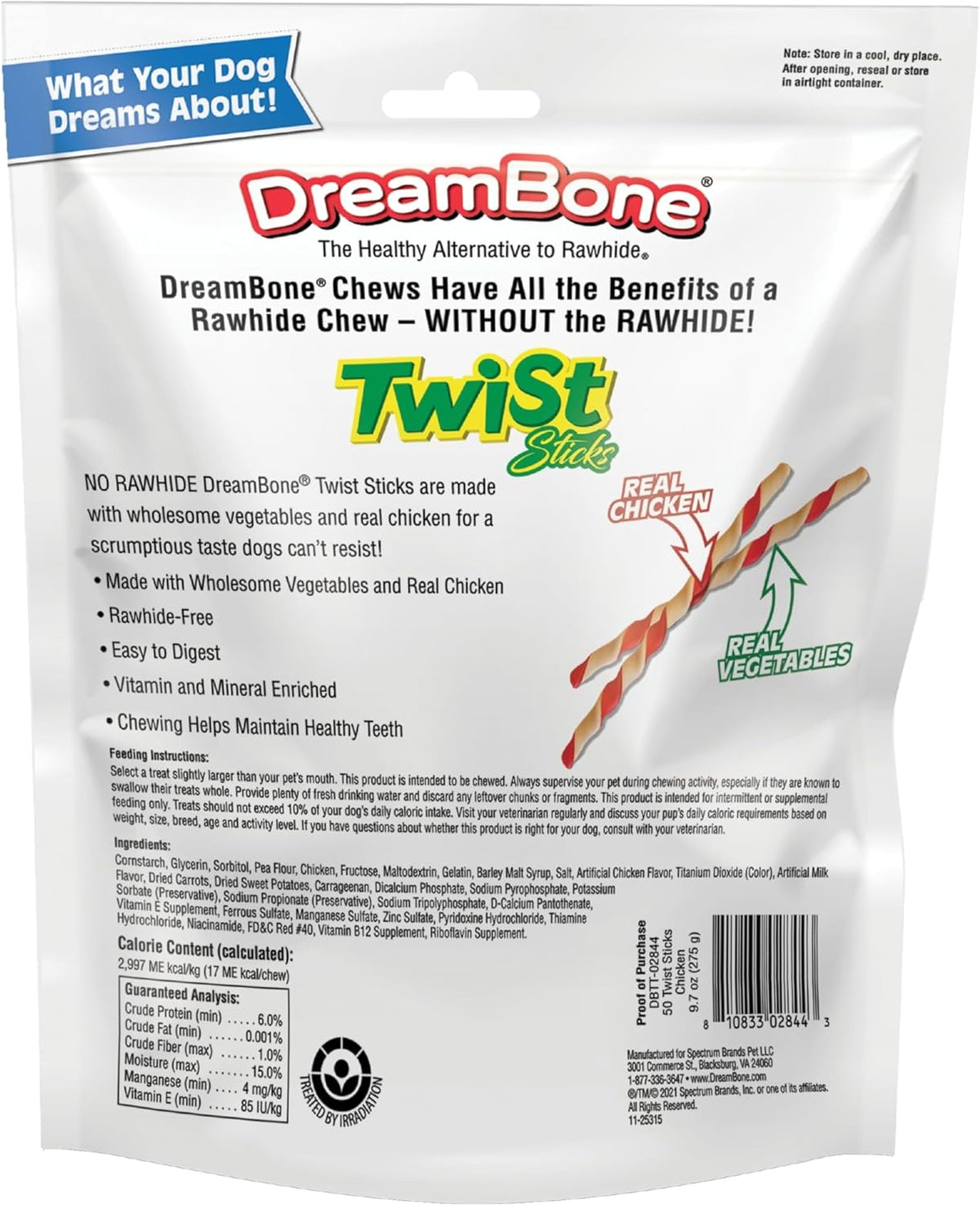 DreamBone Twist Sticks, Made With Real Chicken, Rawhide-Free Chews for Dogs, 50 Count - view 2