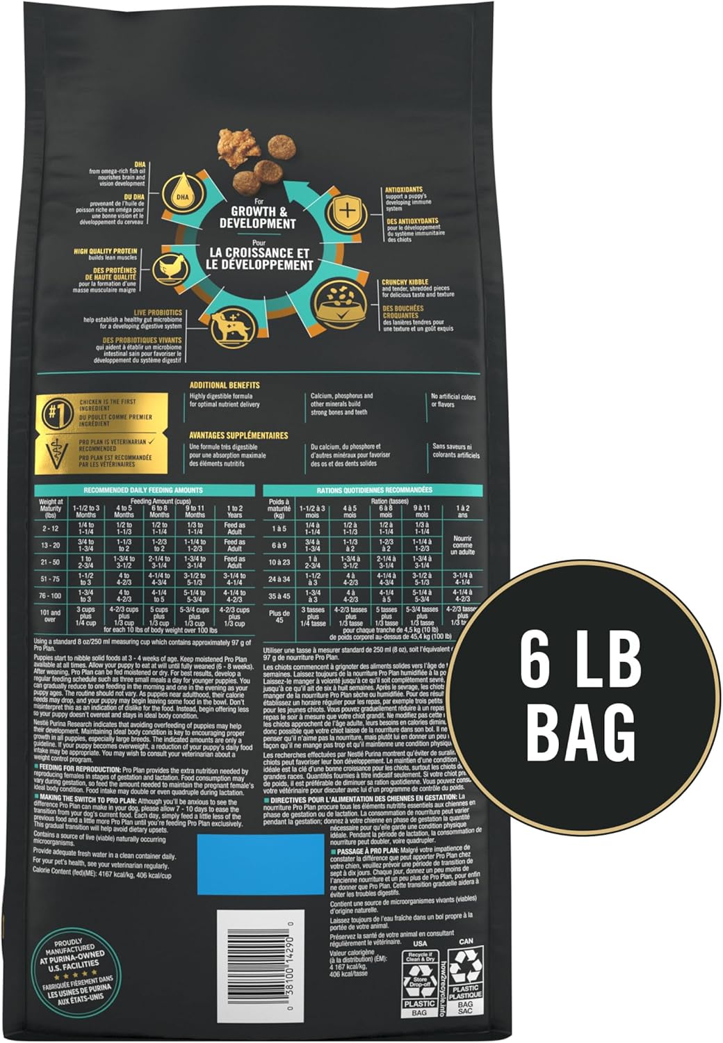 Purina Pro Plan High Protein Puppy Food Shredded Blend Chicken & Rice Formula - 6 lb. Bag - view 5