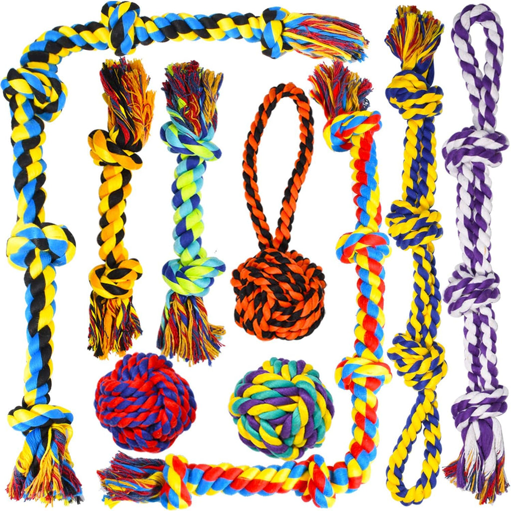 SHARLOVY Large Tough Chew Toys for Aggressive Chewers Large Breed,Heavy Duty Dental Rope Toys Kit for Medium D
