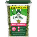 Greenies Cat Treats, Feline Veterinarian-Recommended Adult Natural Dental Cat Treats, Savory Salmon Flavor, 9.