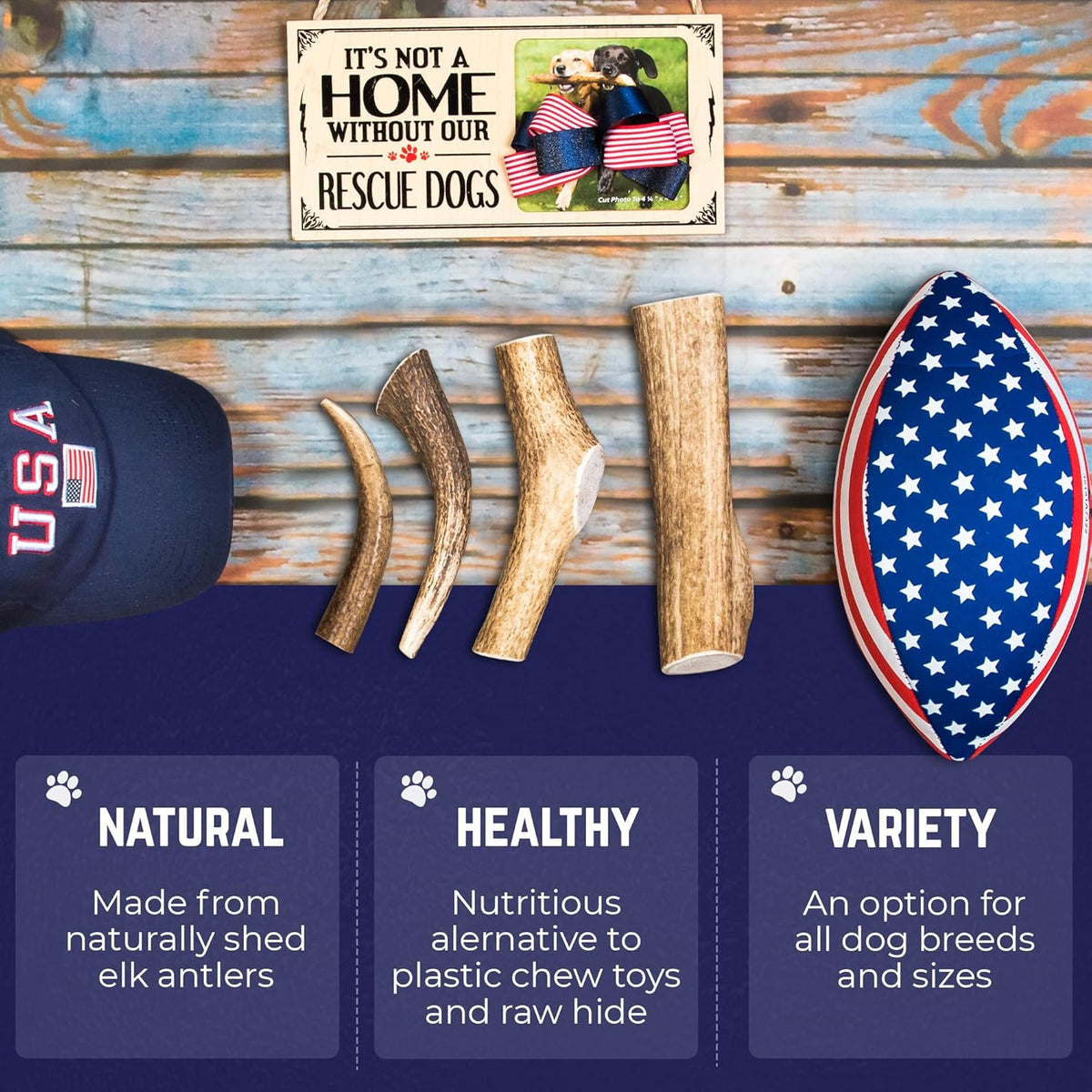 Devil Dog Pet Co. Elk Antlers for Dogs, Medium 5"+, 1 Pack, Grade A Long Lasting Chew for Aggressive Chewers,  - view 3