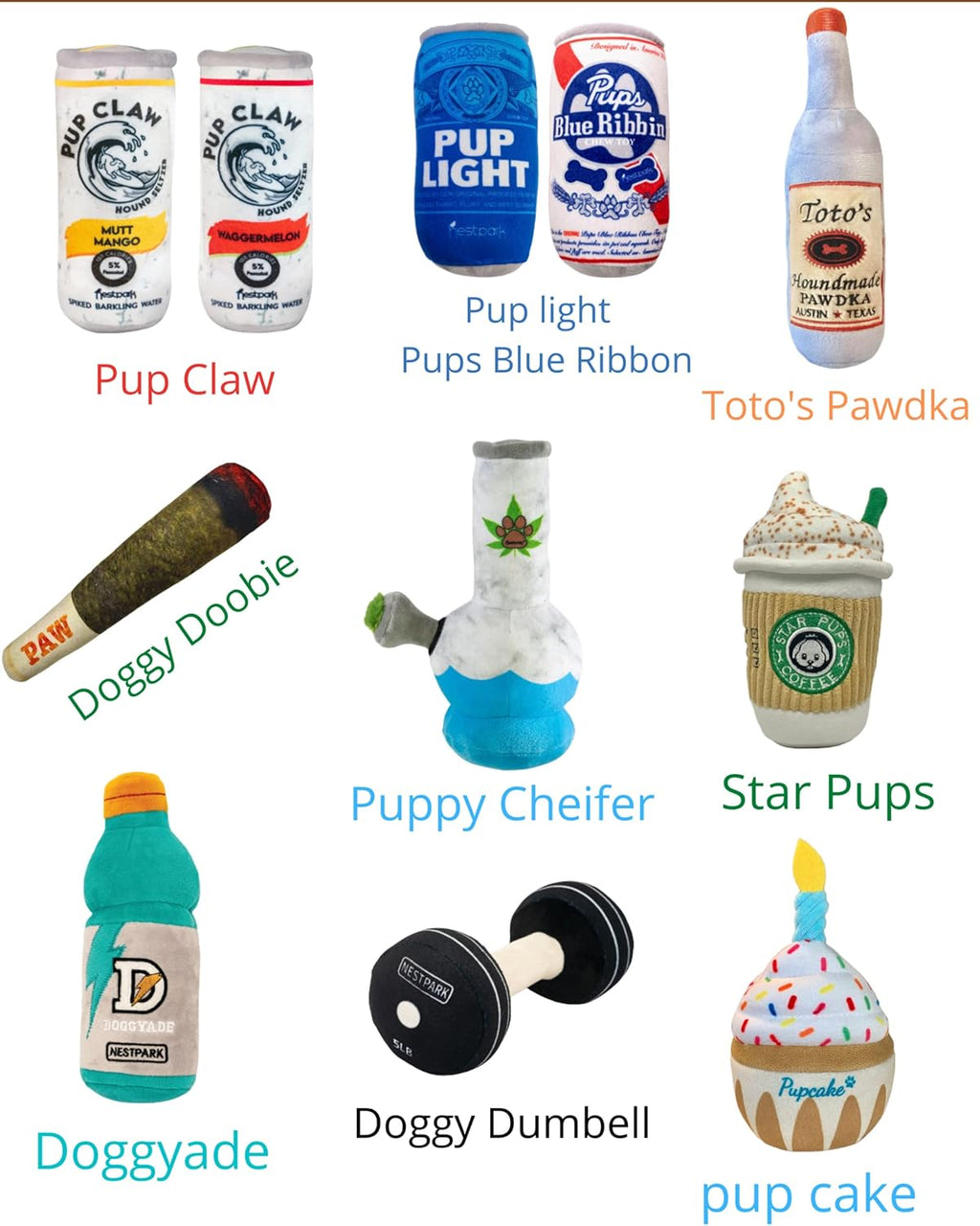 Nestpark Chill Pup Funny Dog Toy - Parody Plush Squeaky Crinkle Dog Toy - view 7