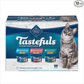 Blue Buffalo Tastefuls Natural Pate Wet Cat Food Variety Pack, Salmon, Chicken, Ocean Fish & Tuna Entrées 3-oz