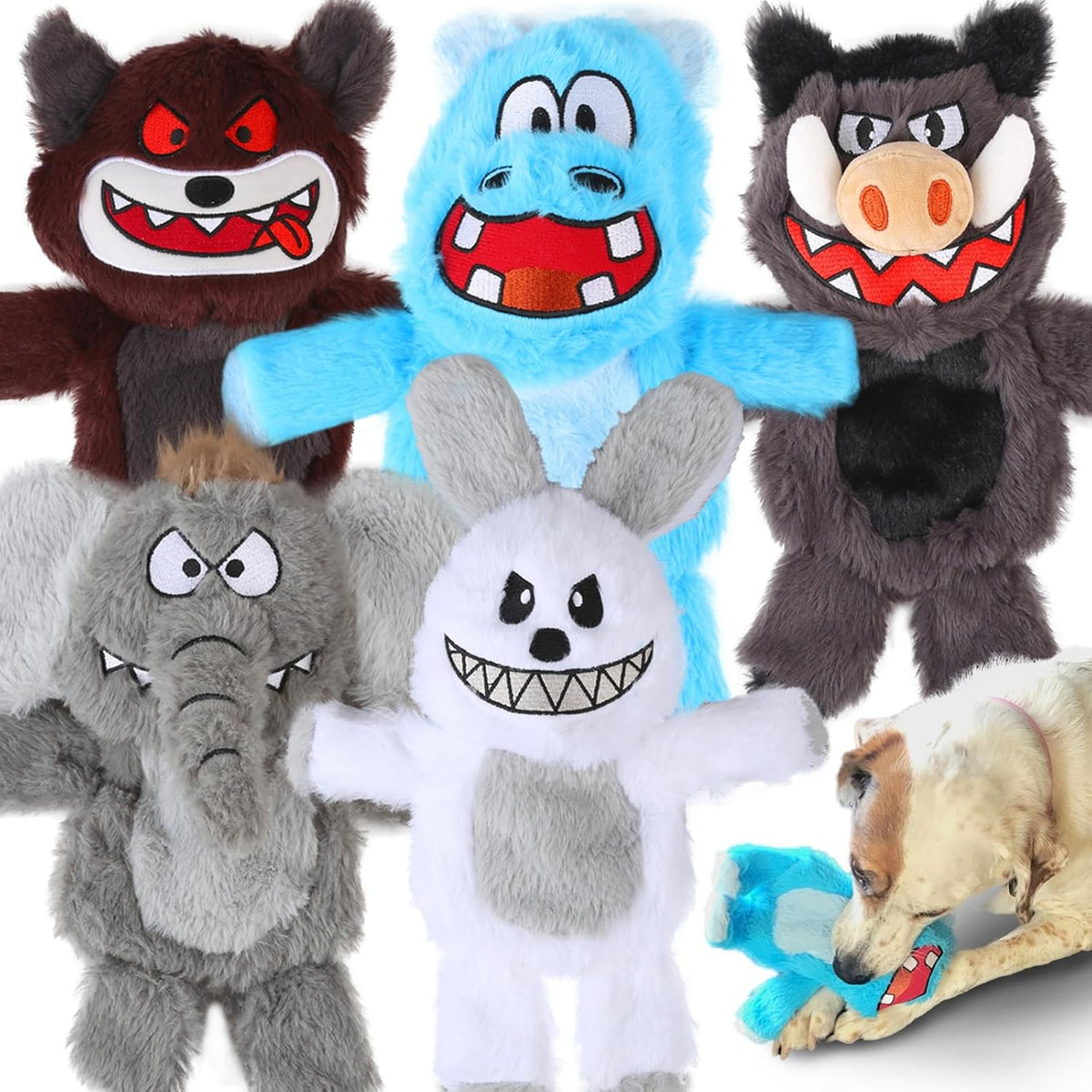 5 Pack Squeaky Dog Toys.Tough Plush Chew Toys for Dogs.Interactive Dog Toys to Keep Small Medium Large Breed D