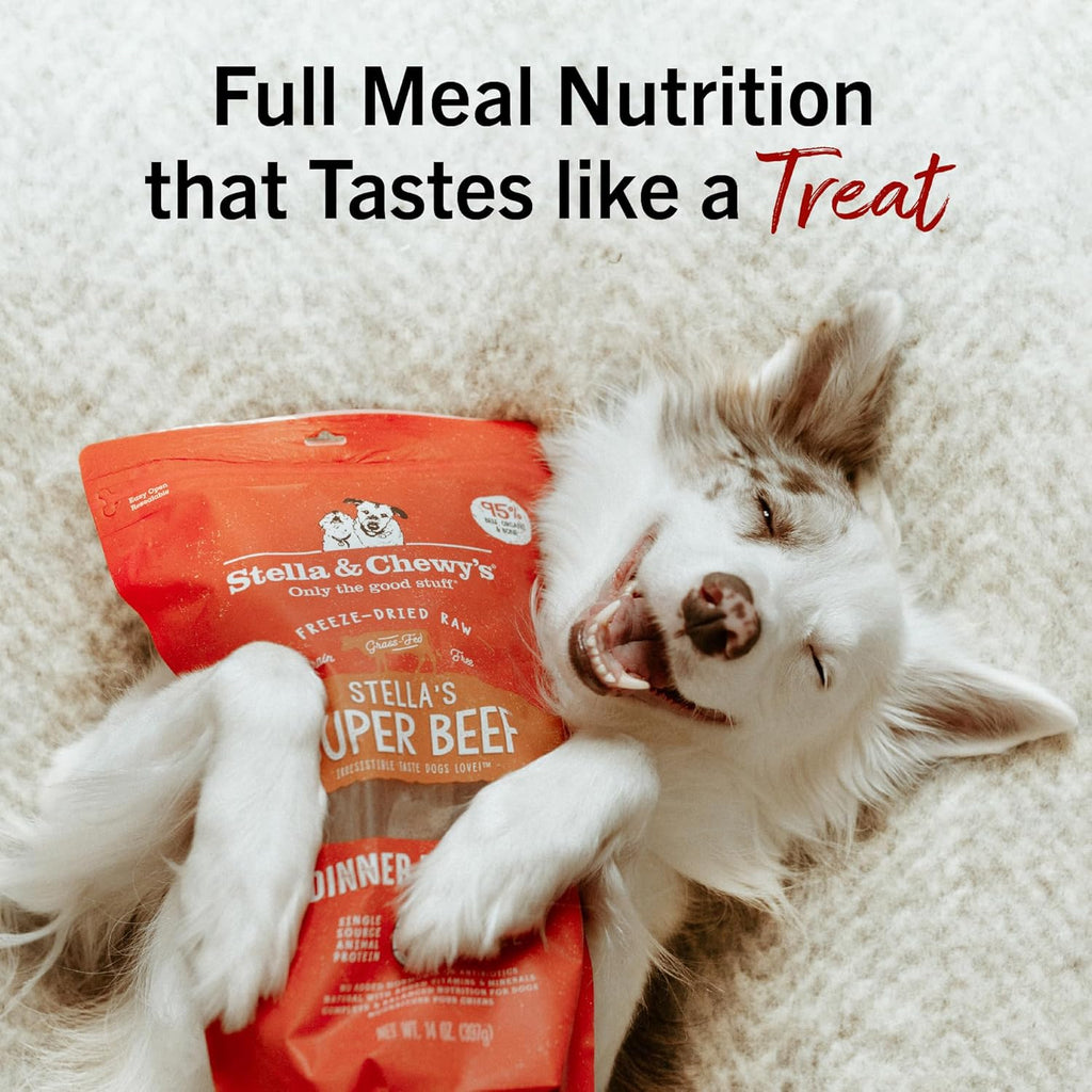 Stella & Chewy's Freeze-Dried Raw Dinner Patties, Beef Recipe, High Protein Grain-Free Puppy & Dog Food, 25 oz